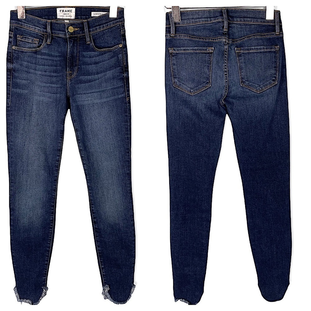 Frame Le Skinny De Jeanne Hoffman Medium Wash Jeans Size 24